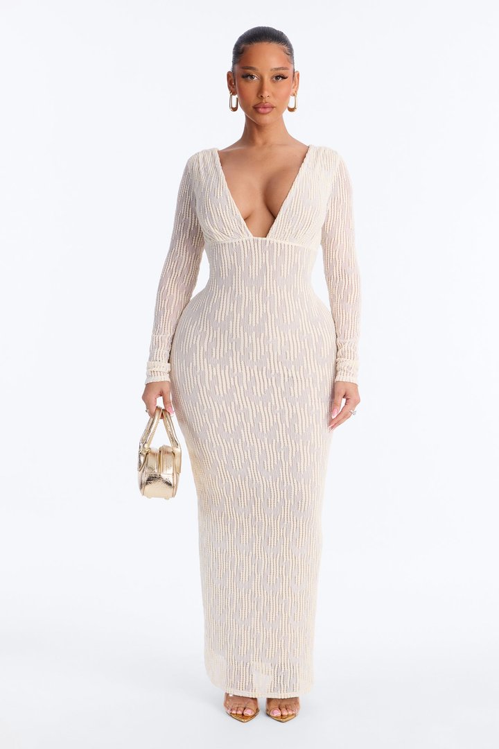 Soft Girl Era Maxi Dress - Cream