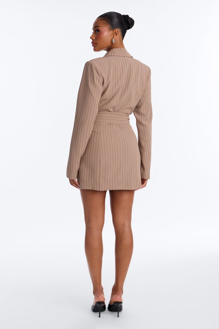 Pretty Important Blazer Mini Dress - Mocha