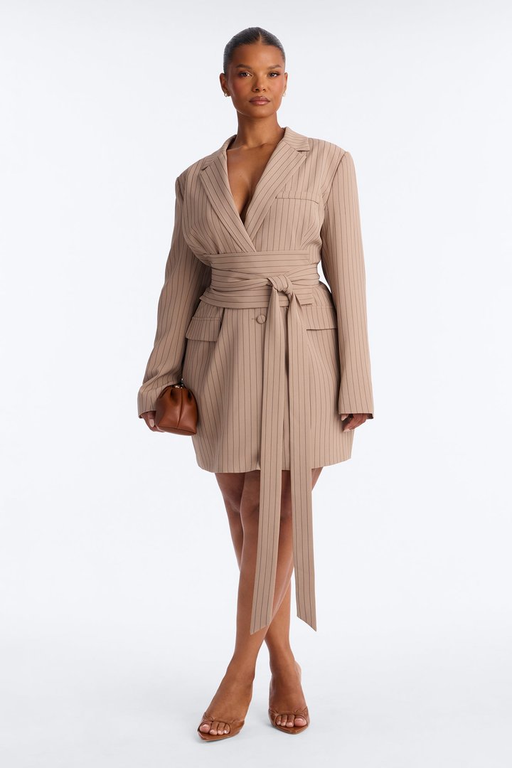 Pretty Important Blazer Mini Dress - Mocha