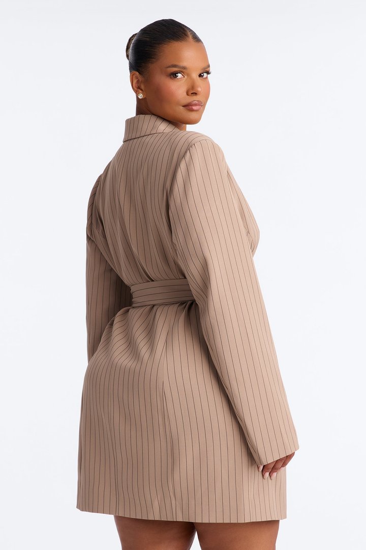 Pretty Important Blazer Mini Dress - Mocha