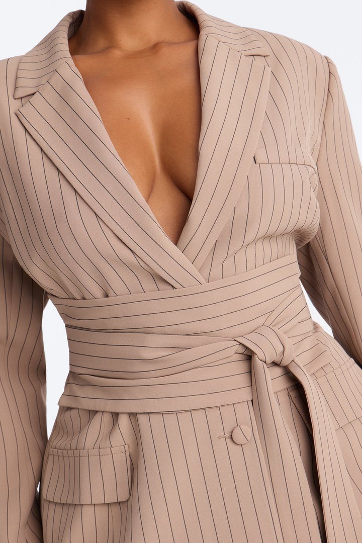 Pretty Important Blazer Mini Dress - Mocha