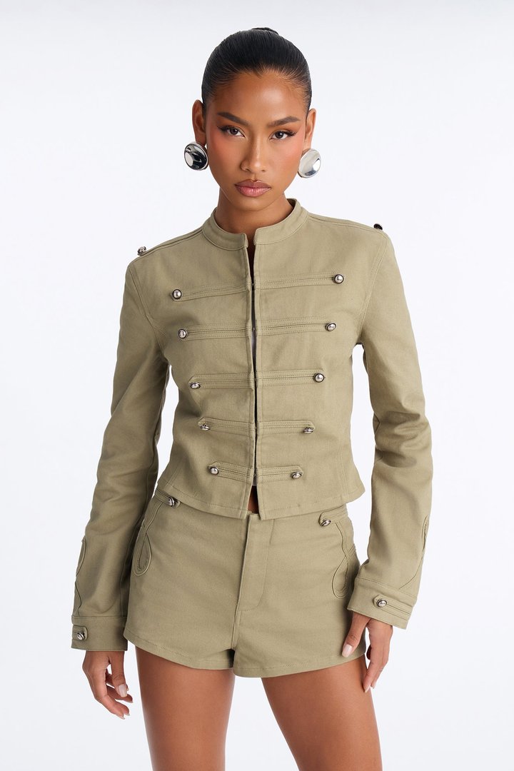 Freya Utility Jacket And Short Set - Green