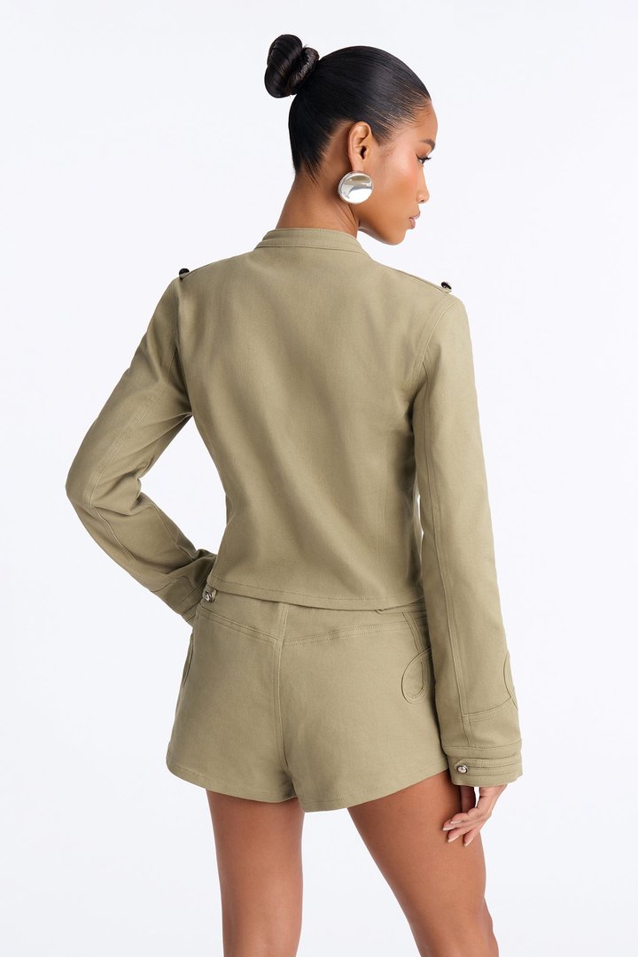 Freya Utility Jacket And Short Set - Green