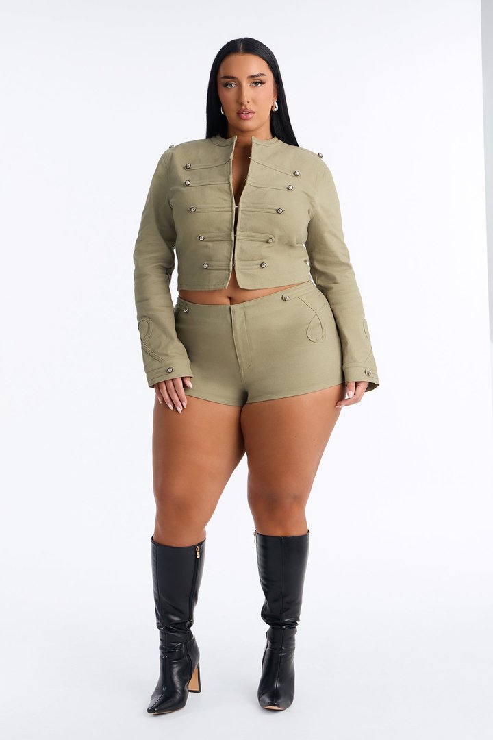 Freya Utility Jacket And Short Set - Green