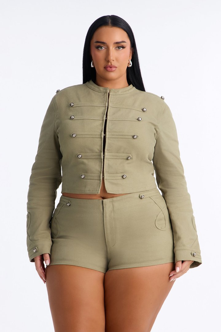 Freya Utility Jacket And Short Set - Green
