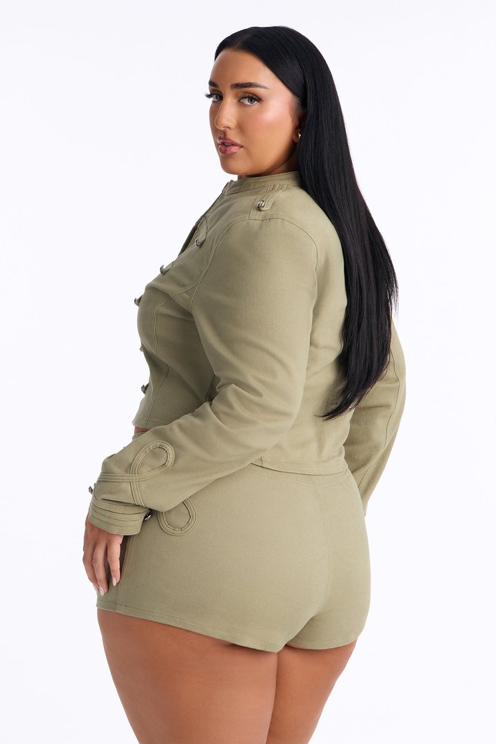 Freya Utility Jacket And Short Set - Green