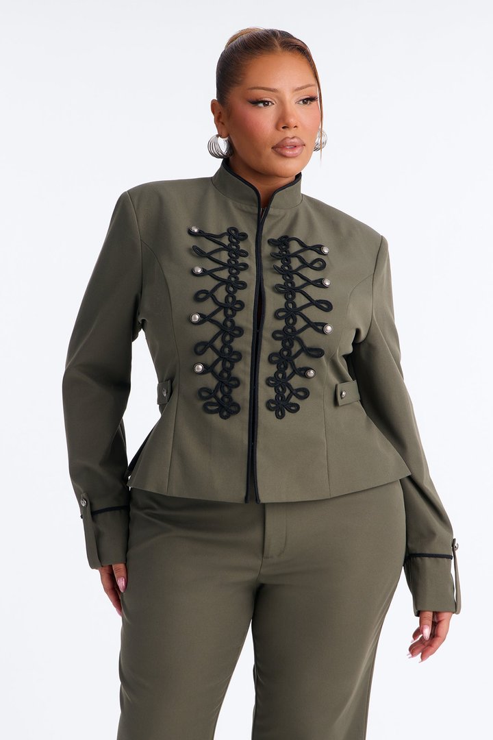 In High Demand Twill Utility Pant Set - Olive