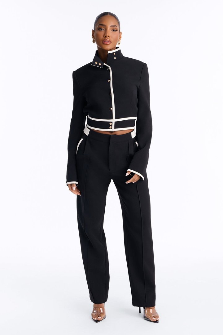 Pristine With It Straight Leg Pant Set - Black