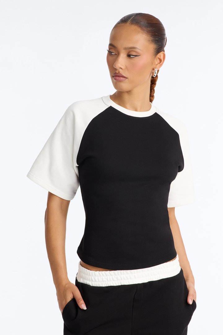 Maya Fitted T-Shirt Pant Set - Black/White