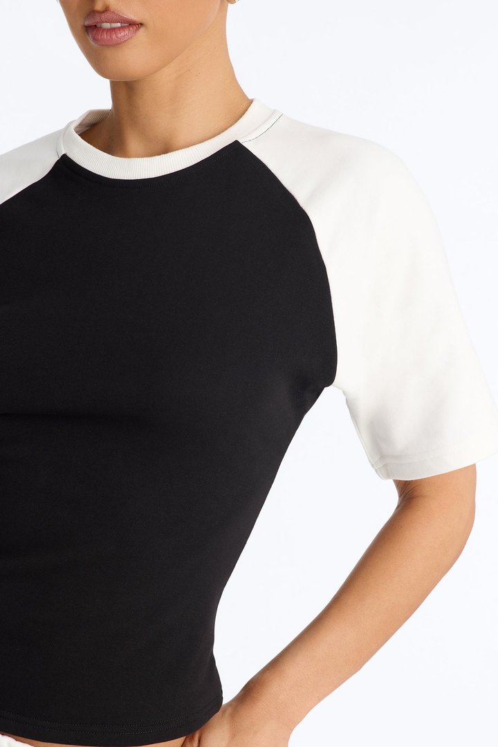 Maya Fitted T-Shirt Pant Set - Black/White