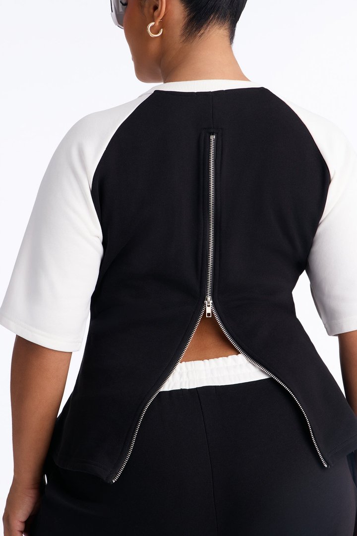 Maya Fitted T-Shirt Pant Set - Black/White
