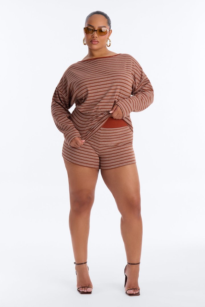 Hailey Cinched Waist Short Set - Rust
