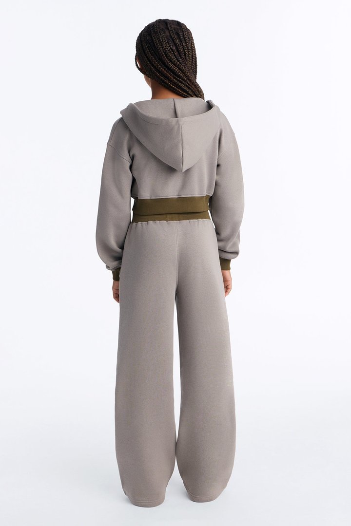 Mini Sunday Reset Fleece Pant Set - Grey