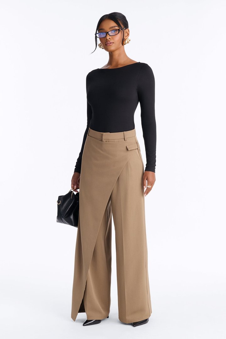 Tailored Touch Wrap Front Trouser 33″ - Camel