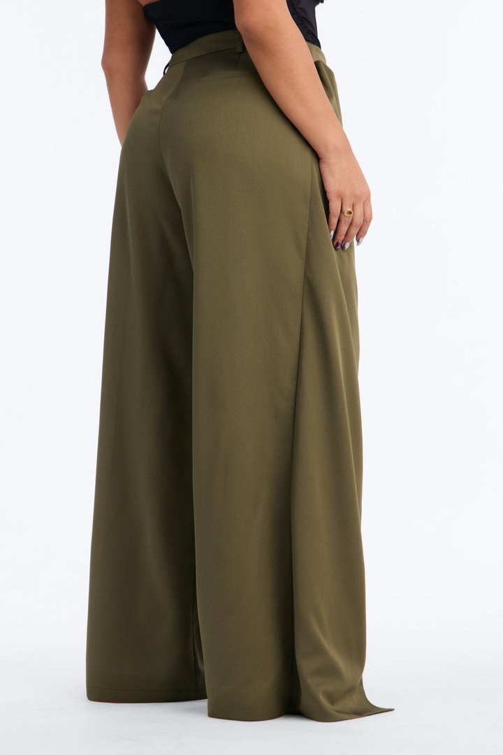 Tailored Touch Wrap Front Trouser 33″ - Olive