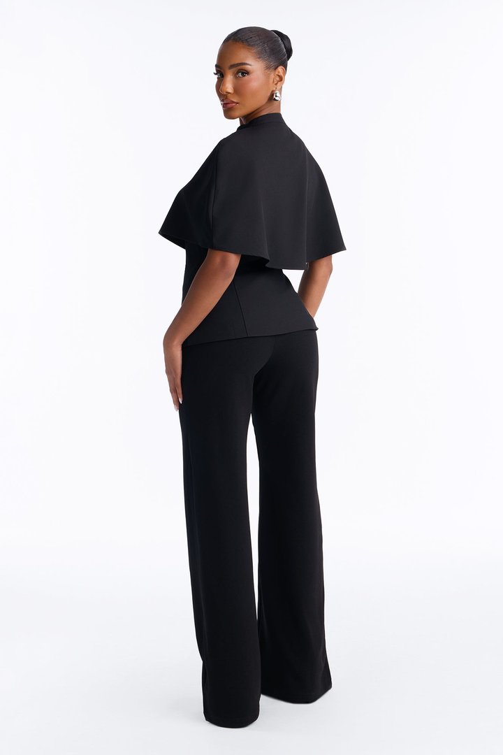 Juliet Capelet Layered Tailored Vest - Black