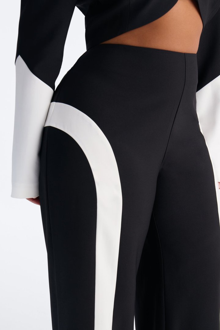 Stop Staring Mid Rise Paneled Trouser - Black/combo