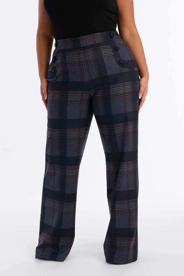 Tall Feeling Preppy Wide Leg Pant - Navy/combo