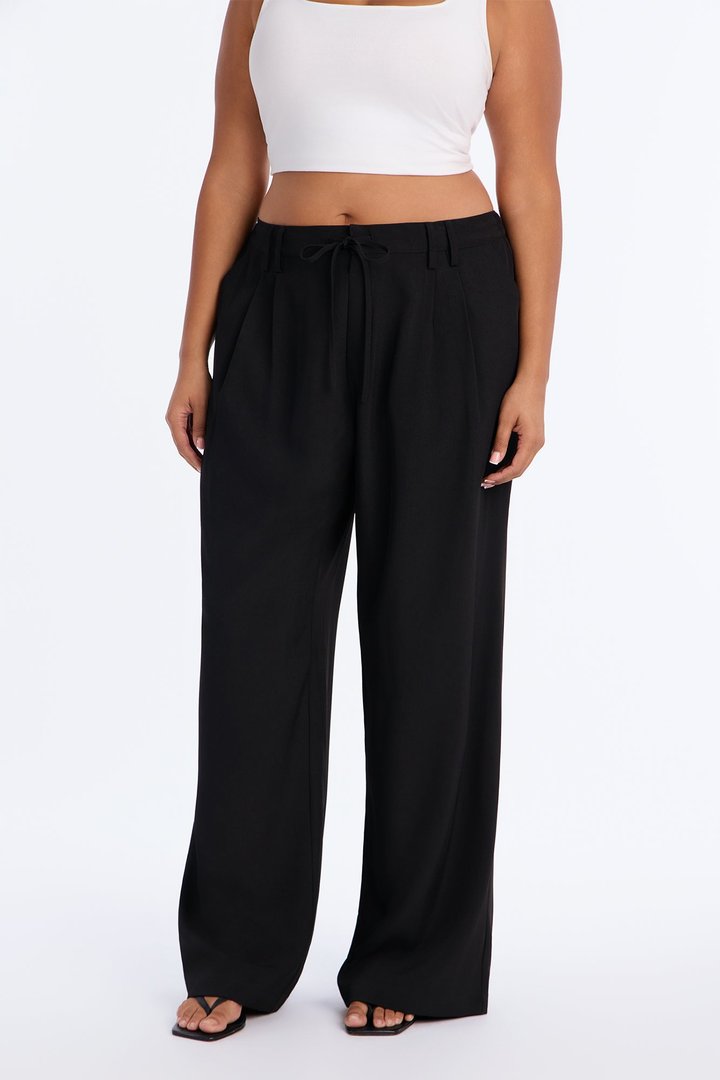 Tall Cami Wide Leg Trouser Pant - Black