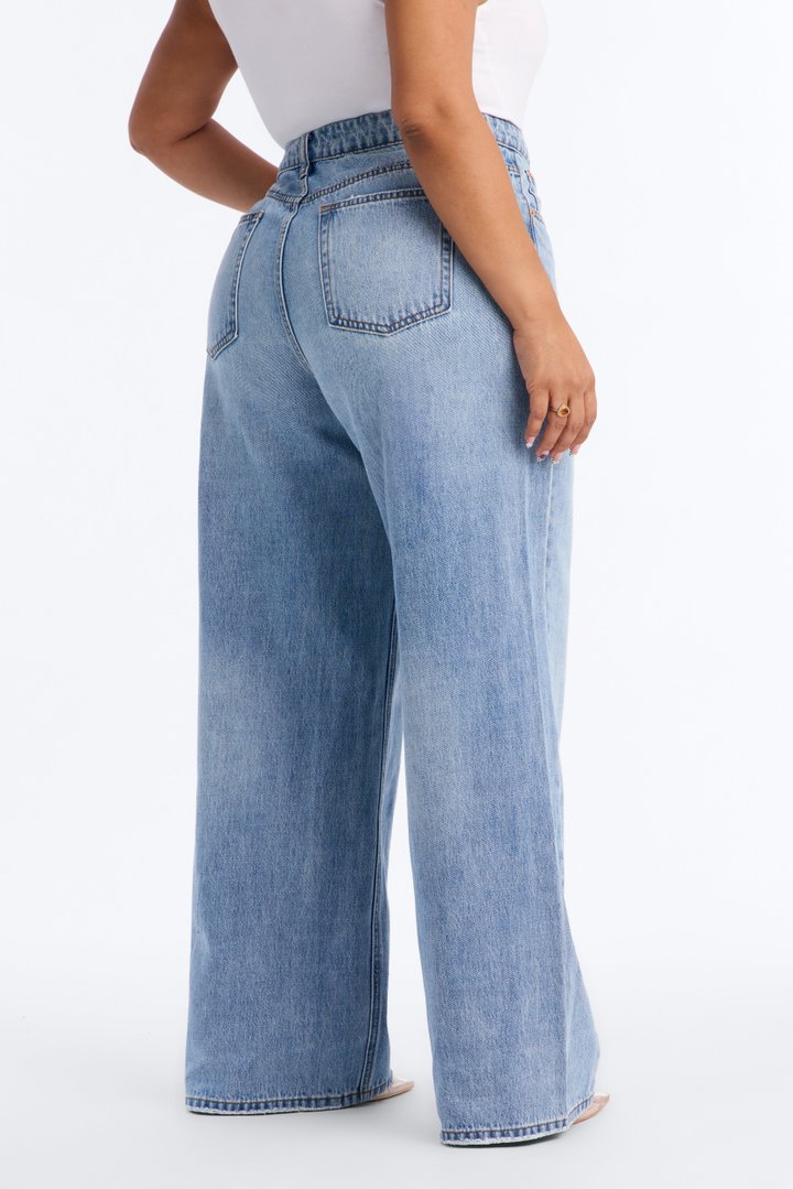 Chicago Edition Non Stretch Wide Leg Jeans - Medium Wash