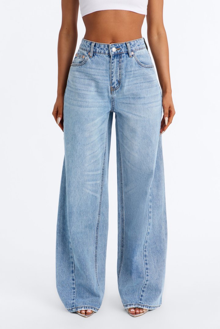 Chicago Edition Non Stretch Wide Leg Jeans - Medium Wash