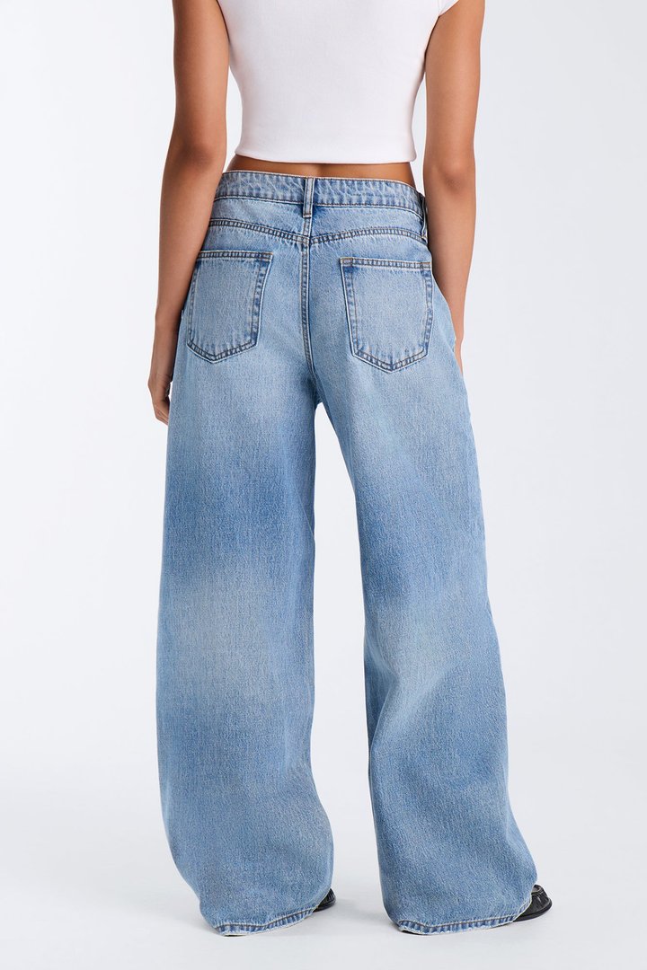 Chicago Edition Non Stretch Wide Leg Jeans - Medium Wash