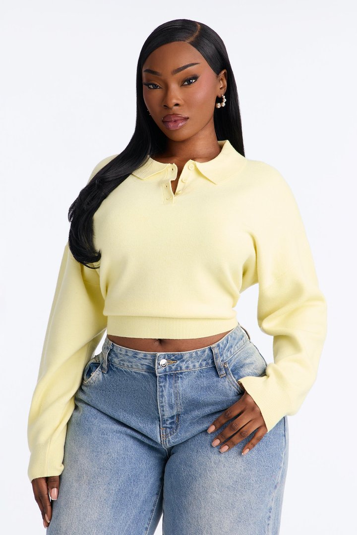 Subtle Finish Pullover Sweater - Butter Yellow
