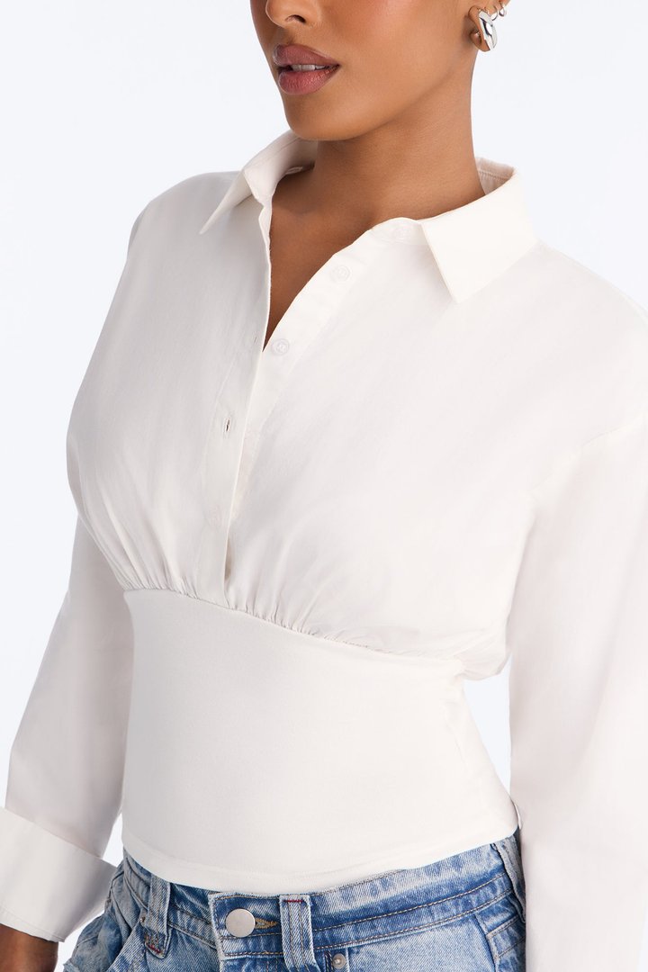 Quiet Crush Button Up Blouse - White