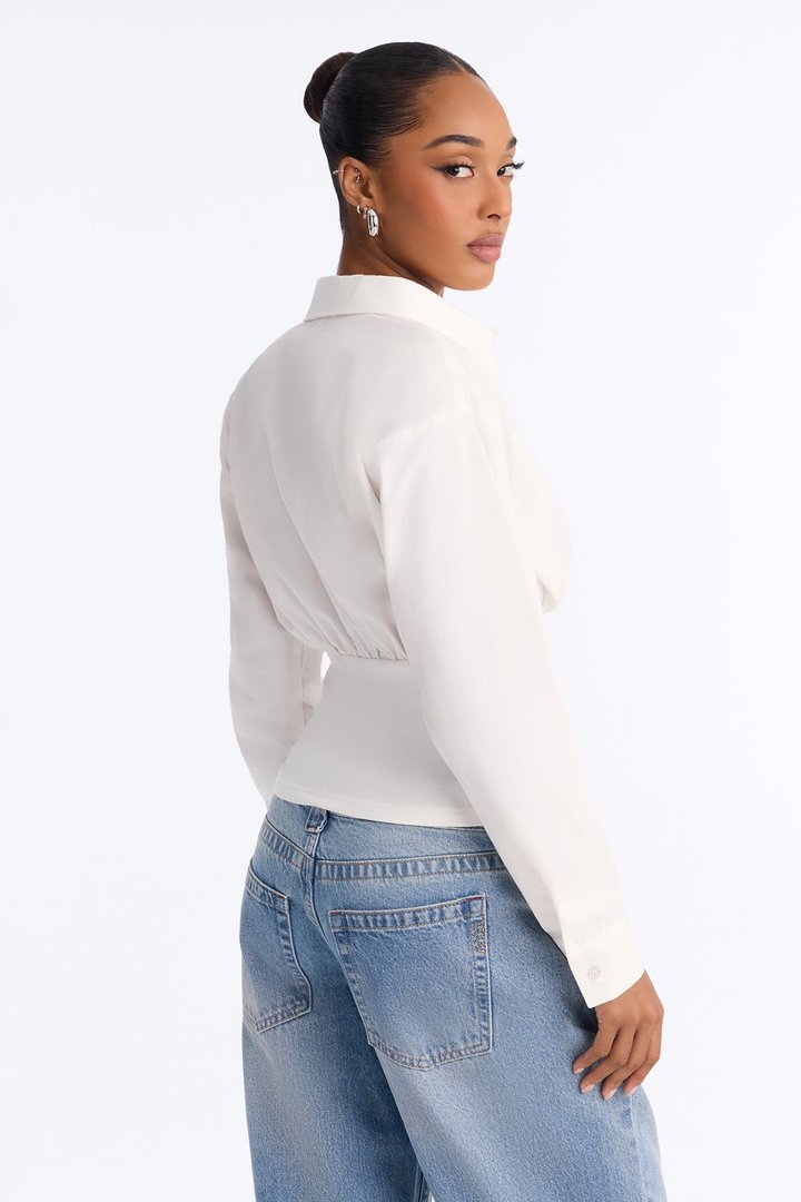 Quiet Crush Button Up Blouse - White