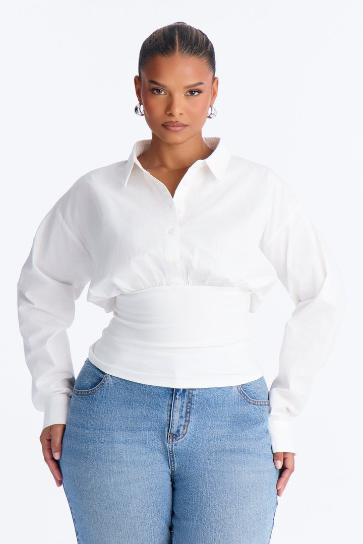 Quiet Crush Button Up Blouse - White