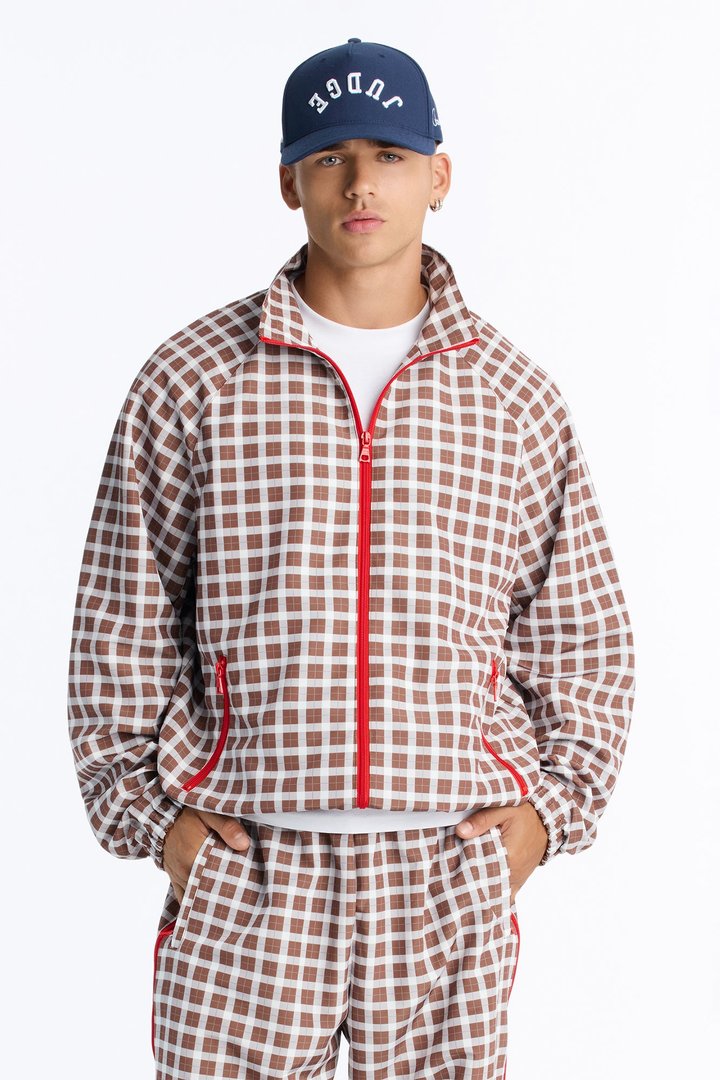 Relaxed Players Club Track Jacket - Brown/combo
