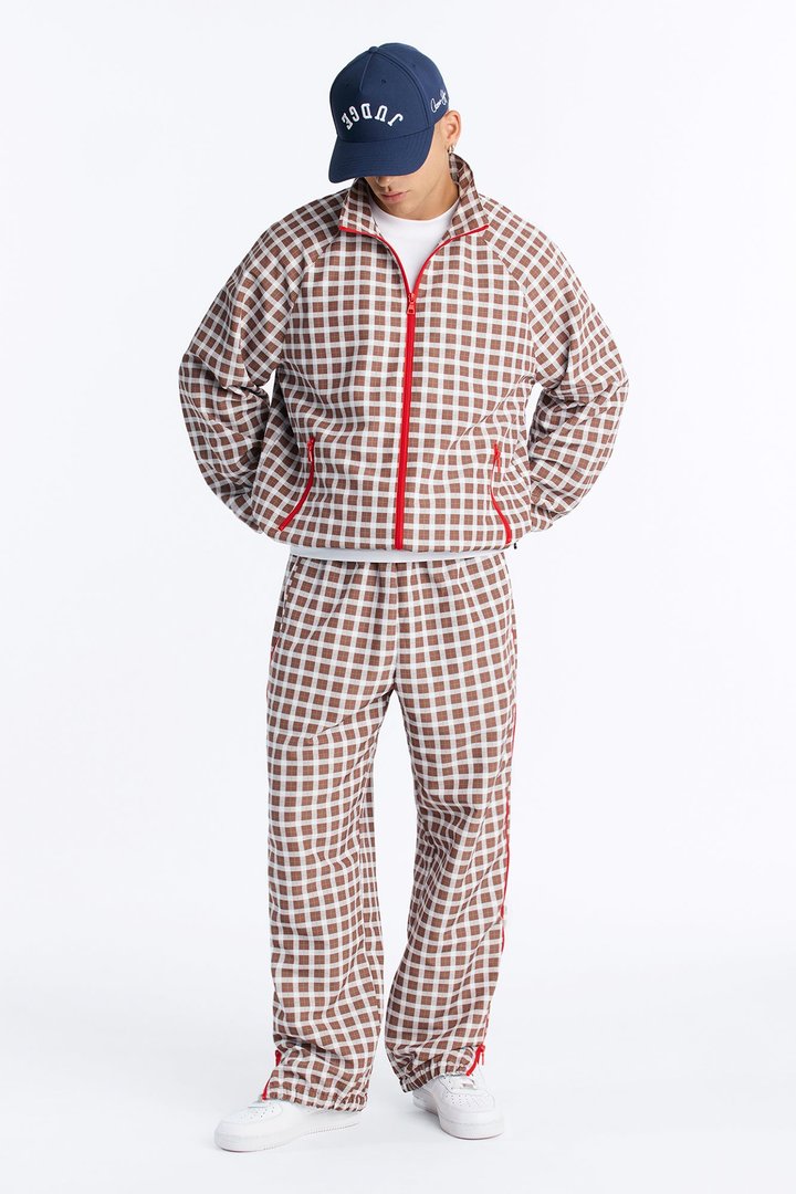 Relaxed Players Club Track Jacket - Brown/combo