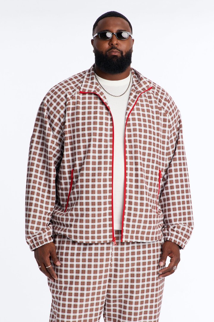 Relaxed Players Club Track Jacket - Brown/combo