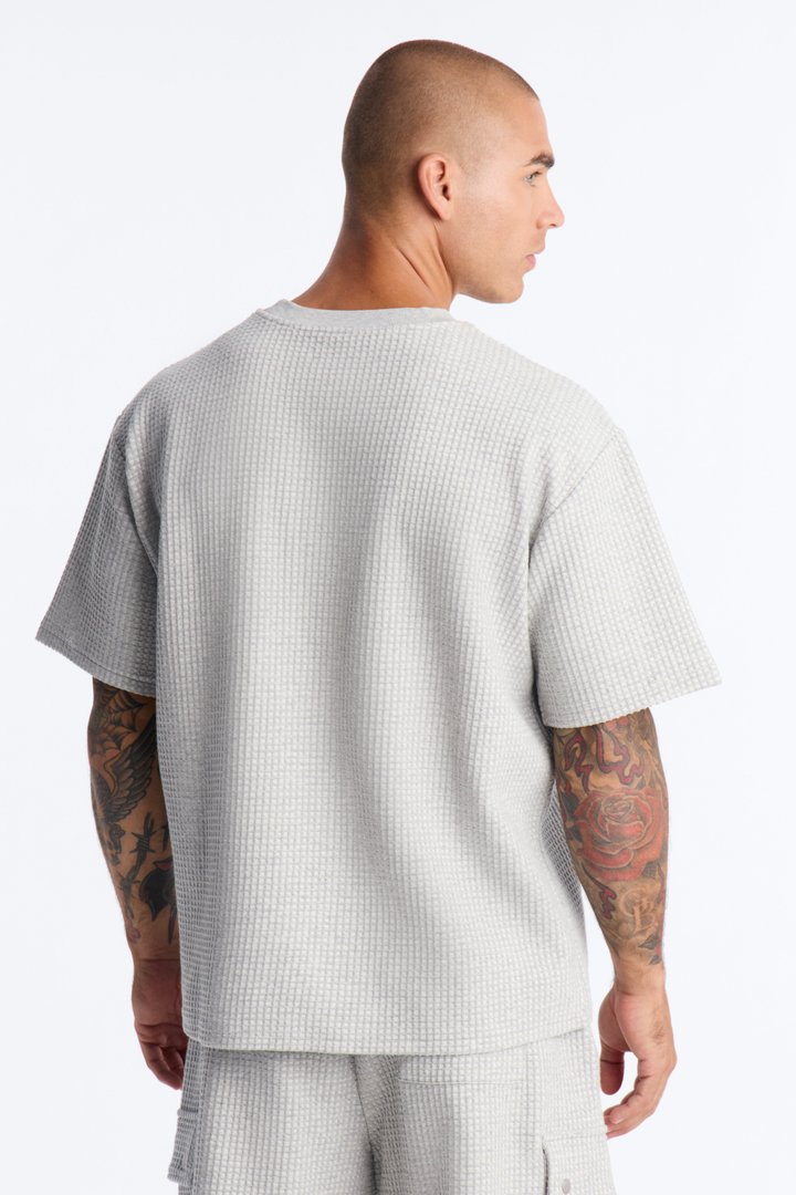 Relaxed Waffle Short Sleeve Tee - Grey