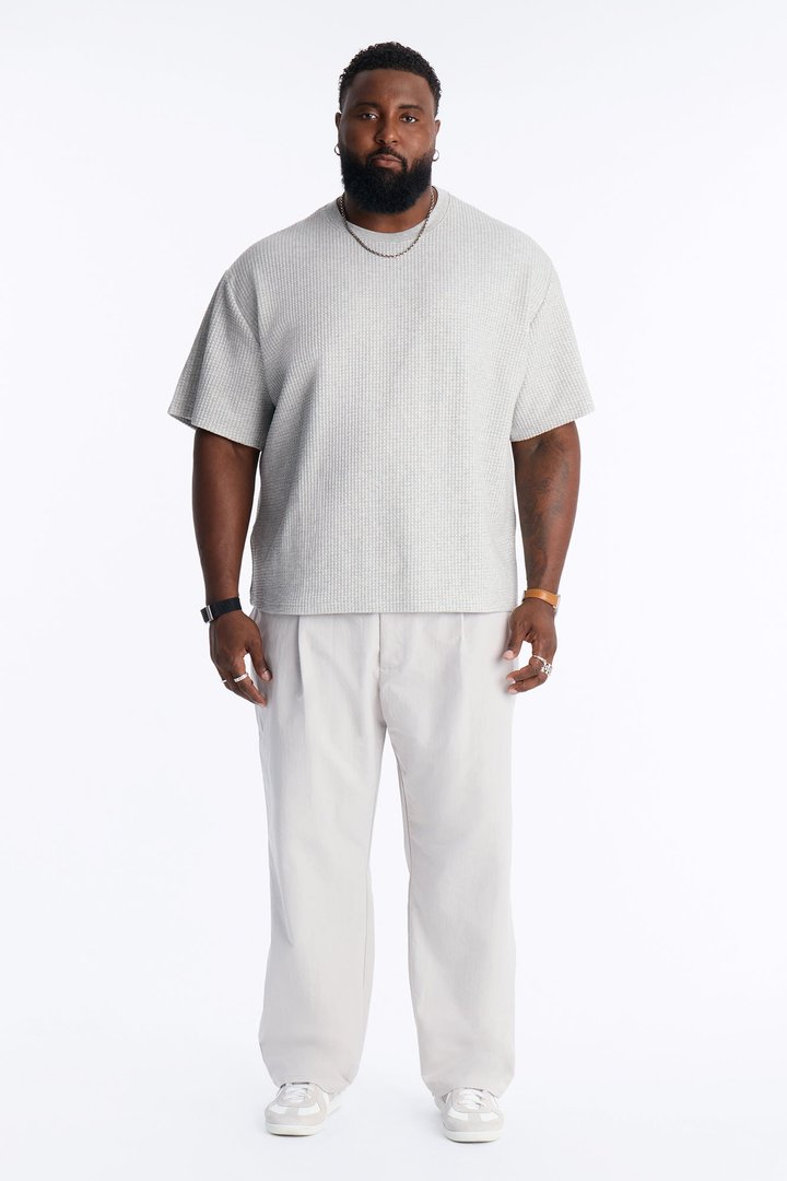 Relaxed Waffle Short Sleeve Tee - Grey
