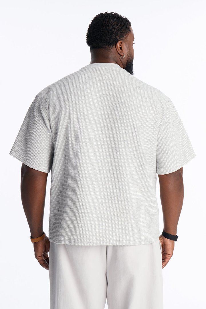 Relaxed Waffle Short Sleeve Tee - Grey