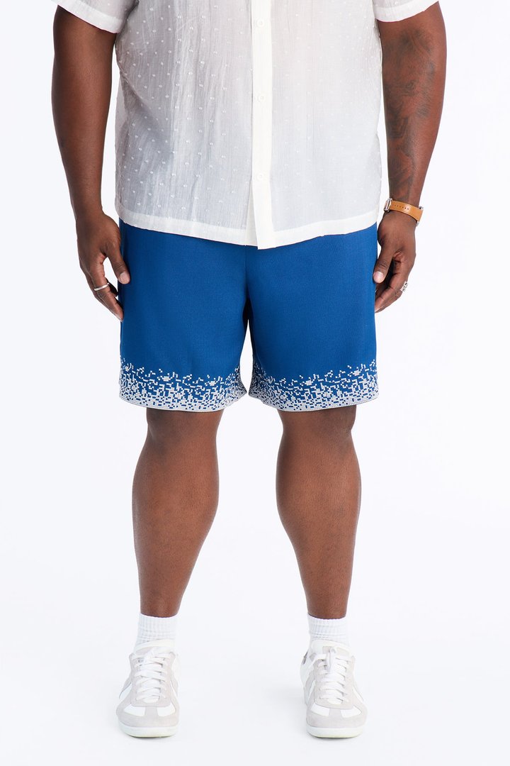 Relaxed Cascade Embroidered Short - Navy/combo