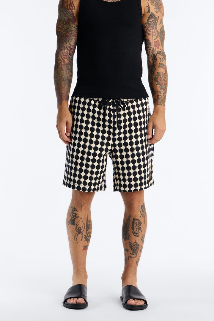 Relaxed Weaved Jacquard Short - Black