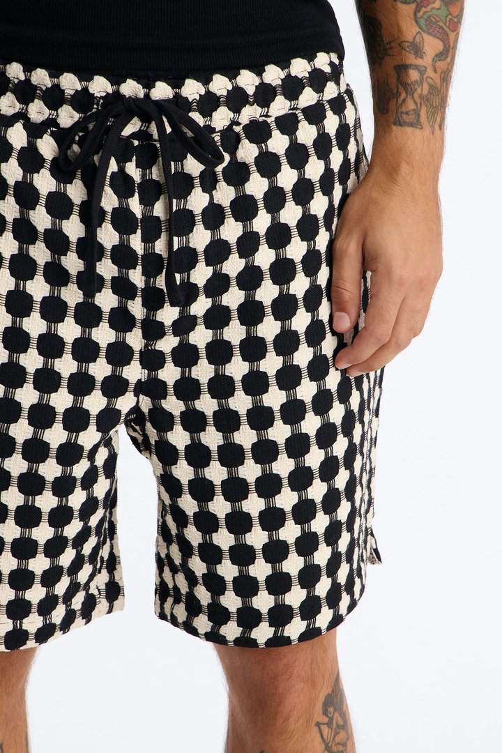 Relaxed Weaved Jacquard Short - Black