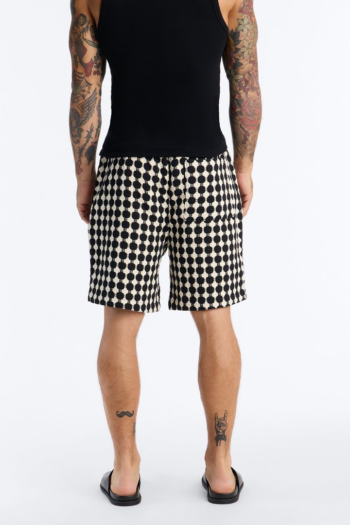 Relaxed Weaved Jacquard Short - Black