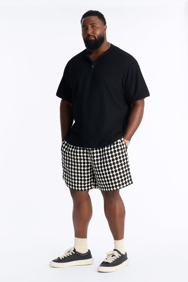 Relaxed Weaved Jacquard Short - Black