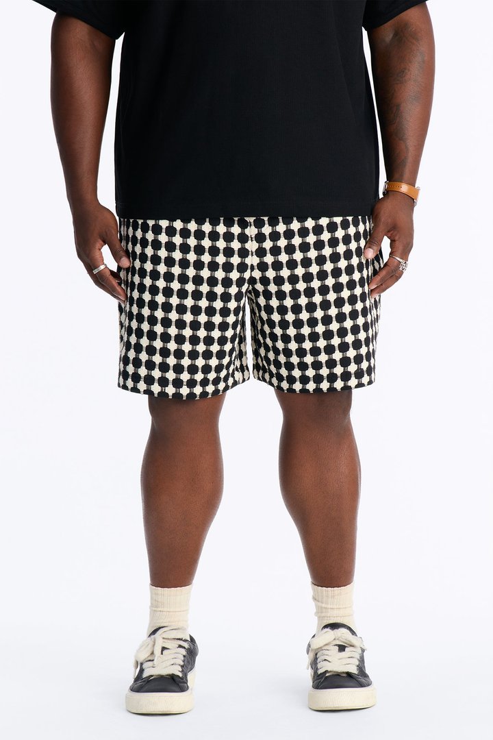 Relaxed Weaved Jacquard Short - Black