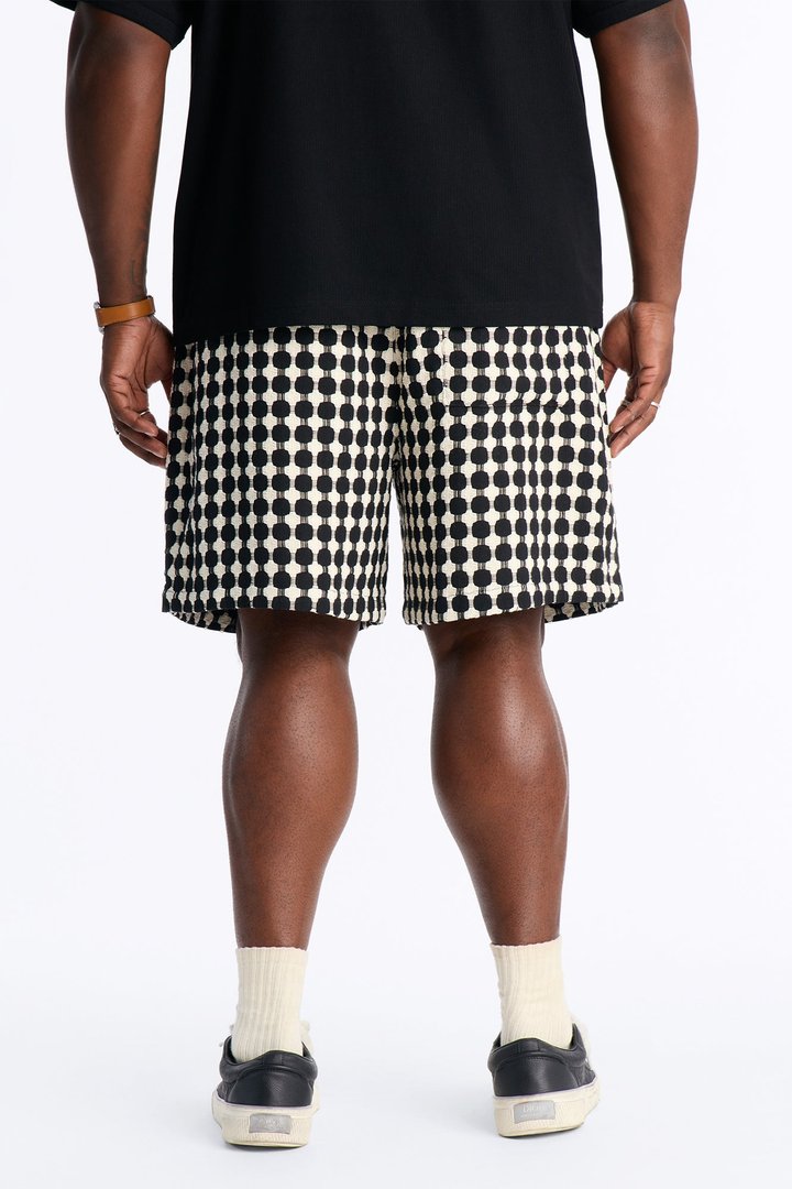 Relaxed Weaved Jacquard Short - Black