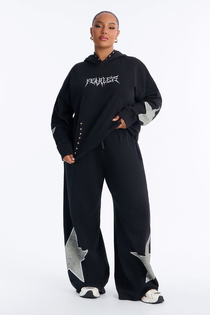 Fearless Fleece Hoodie Pant Set - Black