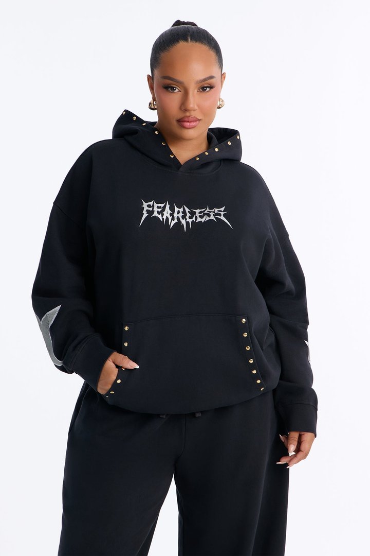 Fearless Fleece Hoodie Pant Set - Black