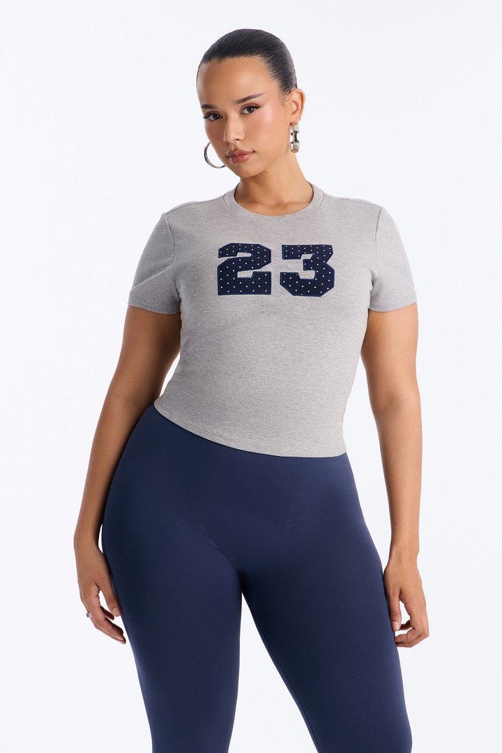 23 And Sporty Polka Dot Tee - Grey
