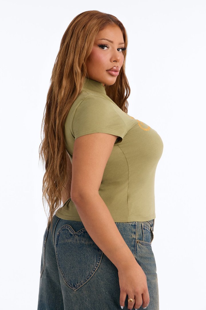 Brooklyn Fitted Hook And Eye Top - Olive