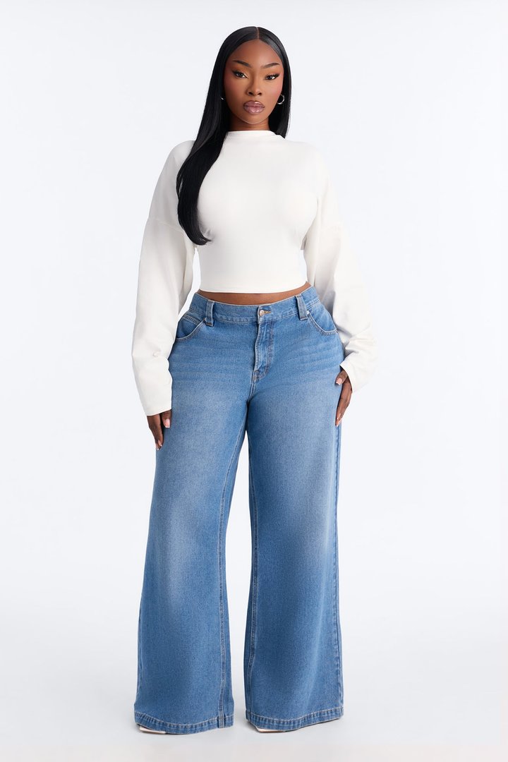 Krissy Cinched Waist Long Sleeve T-Shirt - Cream