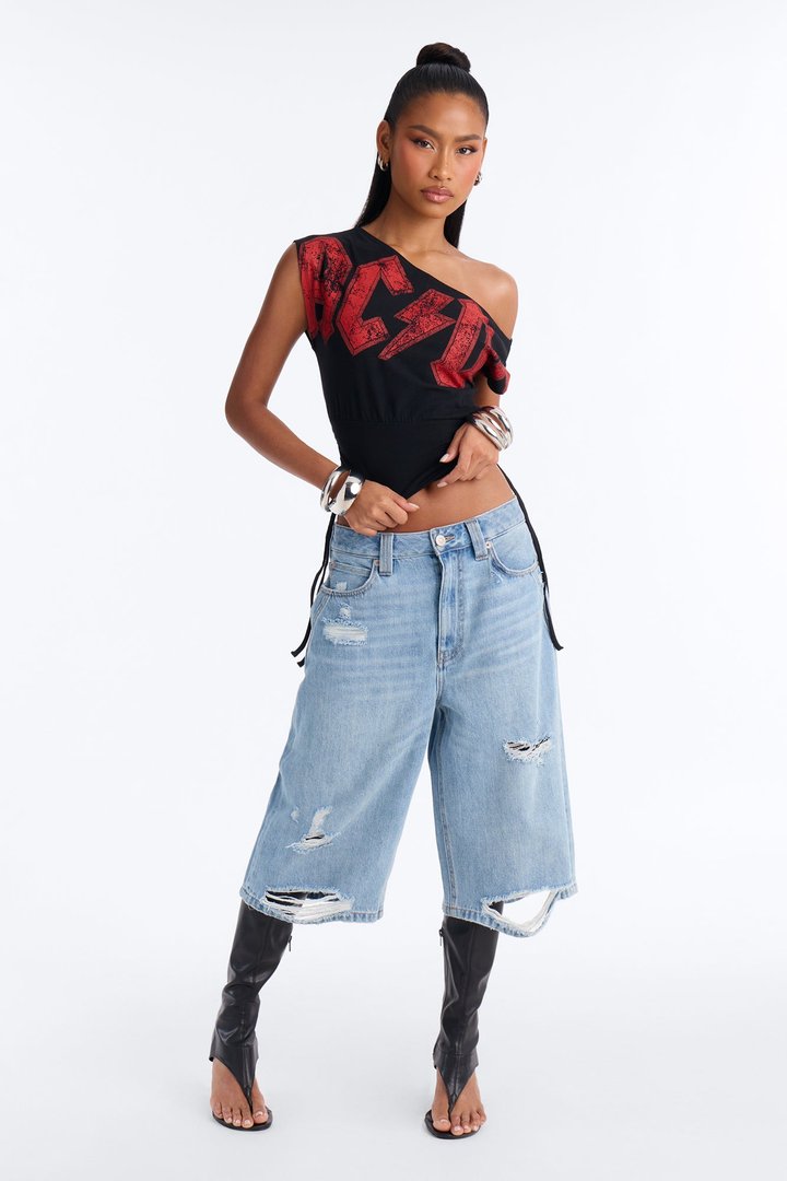 ACDC Ruched Off Shoulder Top - Black