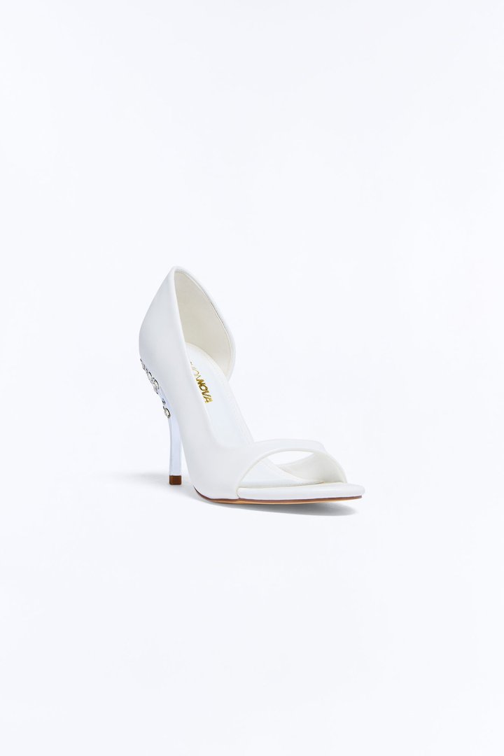 Soiree Jewel Stiletto Pumps - White